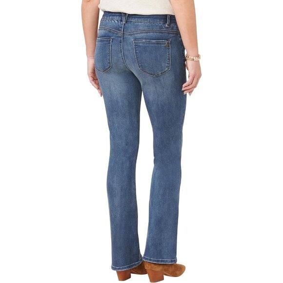 Women's Bootcut Jeans Cotton Spandex High Rise Tummy Control for Flattering Fit - Picture 3 of 4